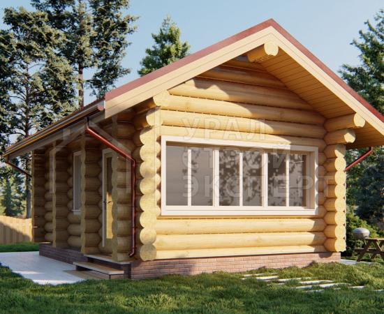 Проект бани из бревна БО028 - Строительство домов под ключ