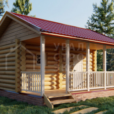 Проект бани из бревна БО007 - Строительство домов под ключ