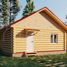 Проект бани из бревна БО019 - Строительство домов под ключ
