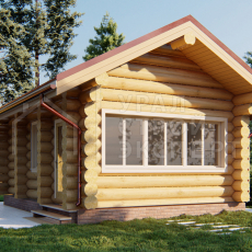 Проект бани из бревна БО028 - Строительство домов под ключ