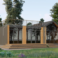 Проект дома барнхаус ДБХ017 - Строительство домов под ключ