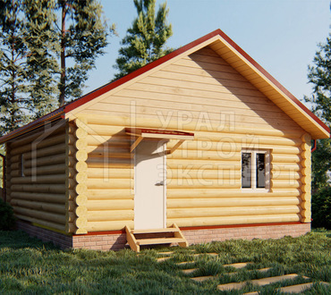 Проект бани из бревна БО019 - Строительство домов под ключ