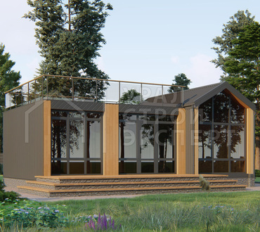 Проект дома барнхаус ДБХ017 - Строительство домов под ключ