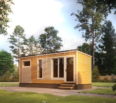 Проект мобильной бани МБ038 - Строительство домов под ключ