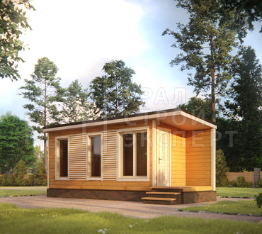 Проект мобильной бани МБ040 - Строительство домов под ключ