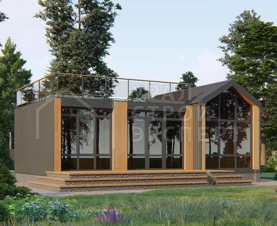 Проект дома барнхаус ДБХ017 - Строительство домов под ключ