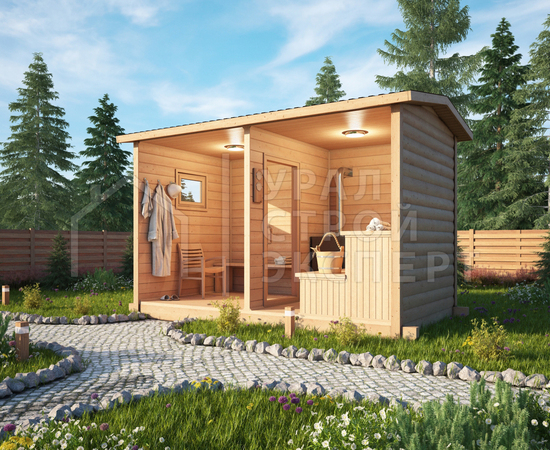 Проект бани МБ011 - Строительство домов под ключ