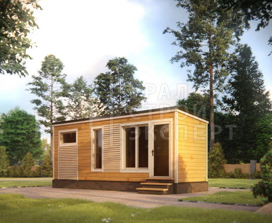 Проект мобильной бани МБ038 - Строительство домов под ключ